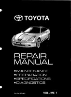 Celica Repair Manual Volume 1